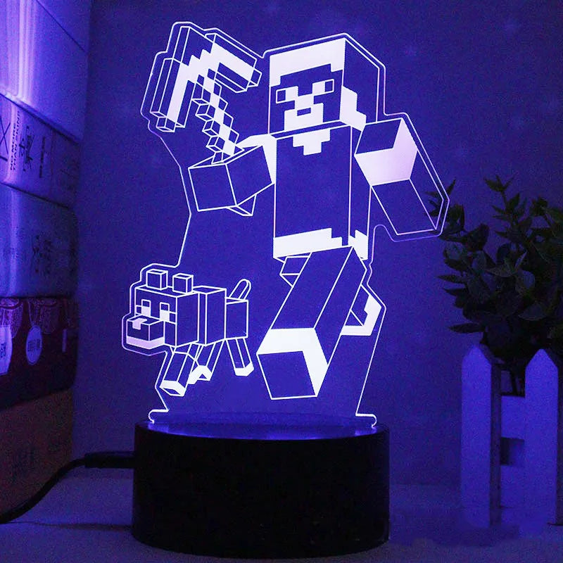 Diverse LED Gaming Characters Lamp - Playful Lighting for Gamers