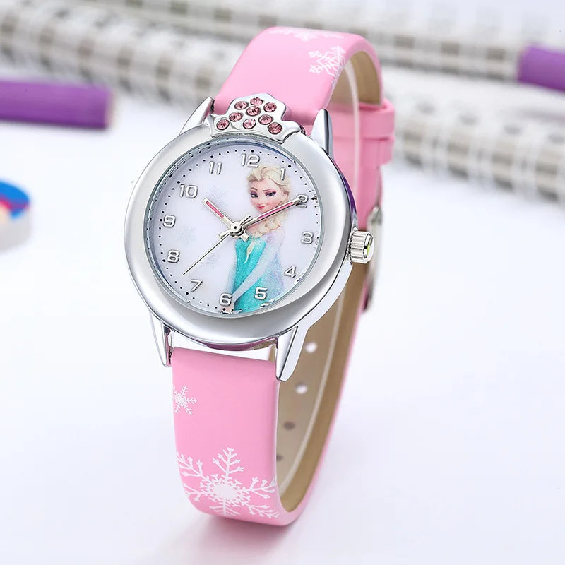 Frozen Princess Elsa Watch for Children – Leather Strap and Magical Design