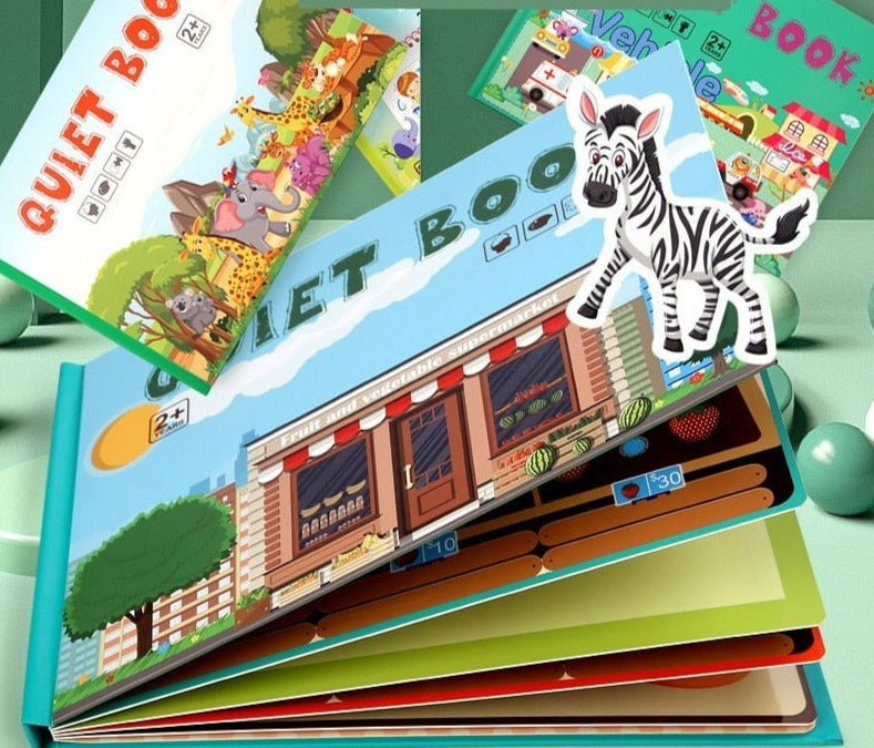 Interactive Toddler Learning Book with Velcro Activities and Storage Bag