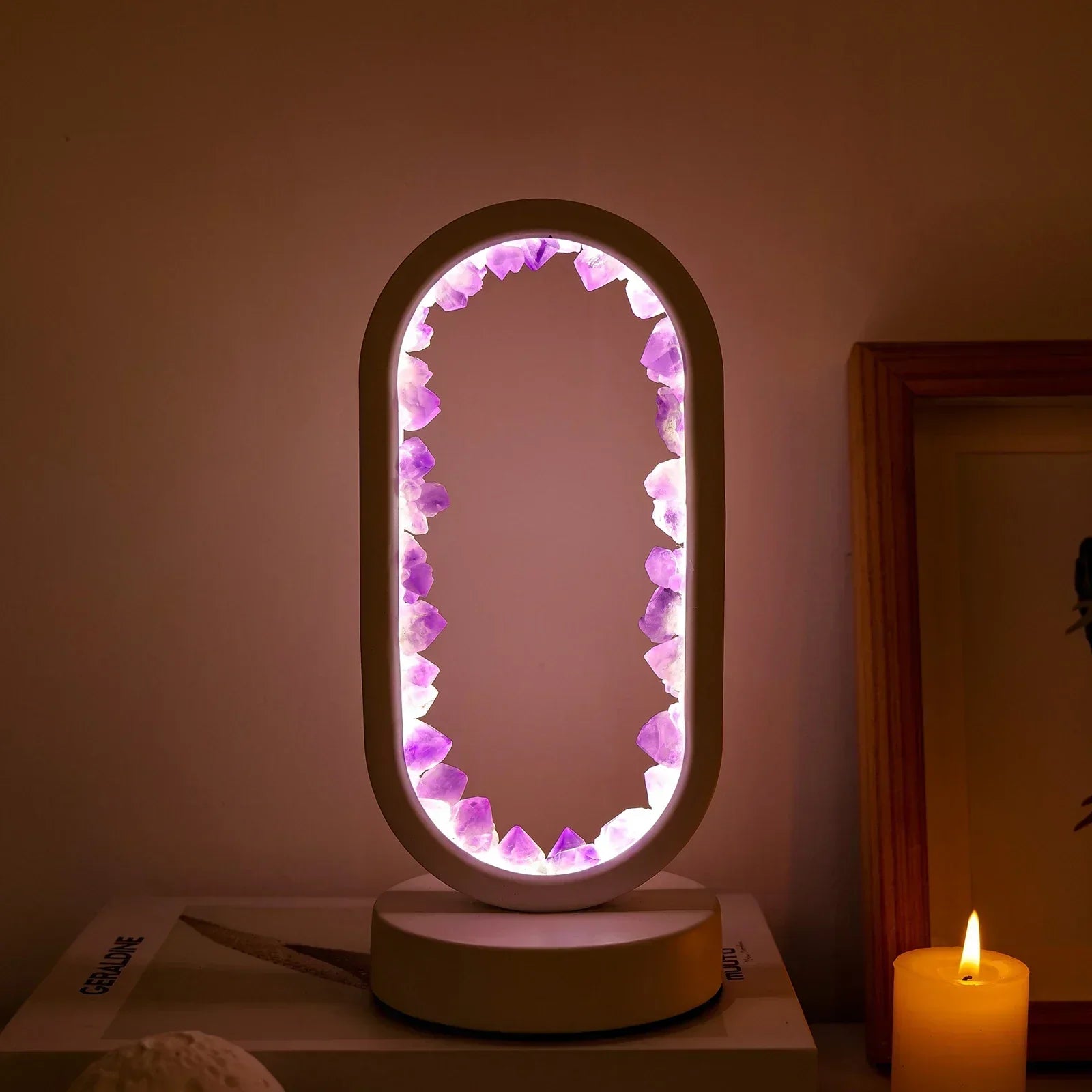 Elegant Amethyst Crystal Lamp – Ambient LED Lighting for Relaxation