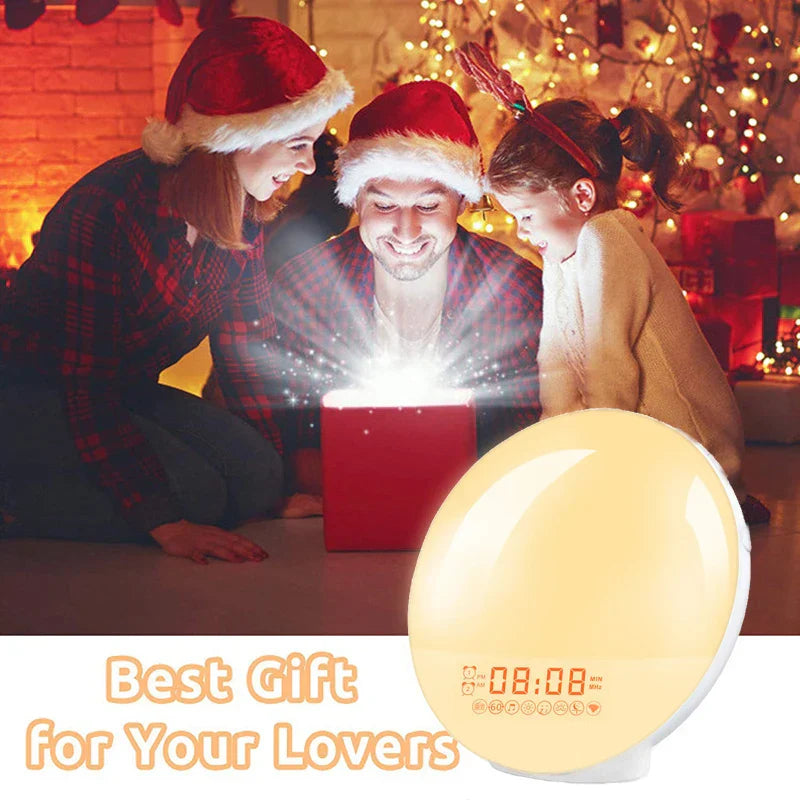 Sunrise Alarm Clock Wake Light Clock Sunrise/Sunset Simulation Digital Clock with Night Light