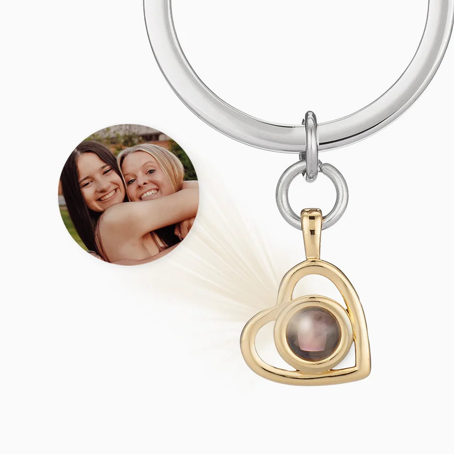 LuxeBond Heart Memory Locket | Durable photo keychain for treasured connections