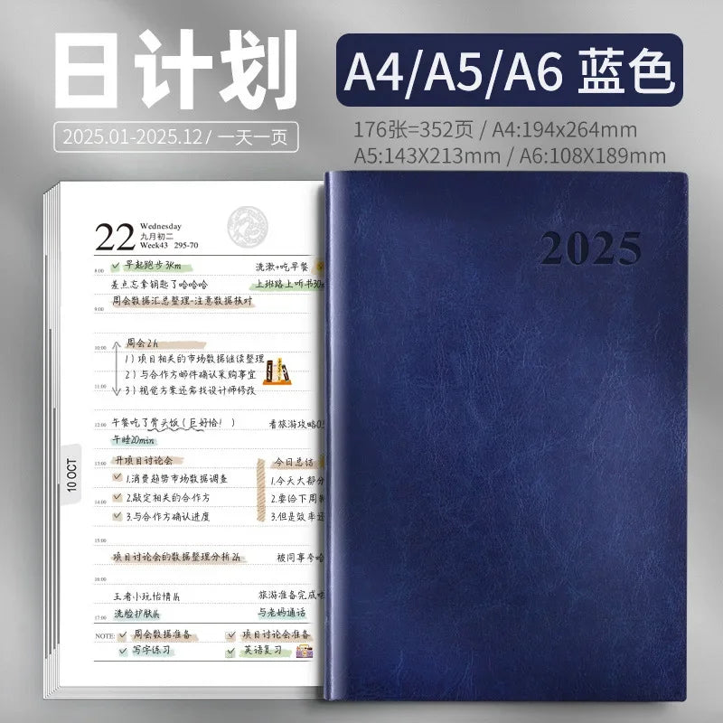 A4 Soft Leather Planner 2025/2026 | Diary | Notebook with Year Calendar and Efficient Planning