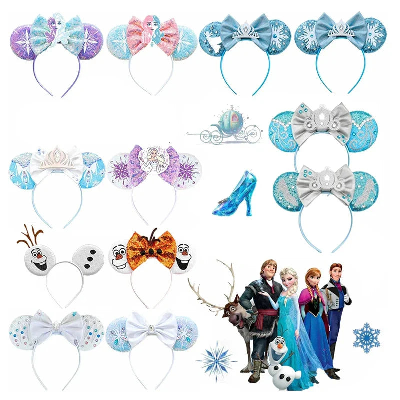 Frozen Hair Accessories – Elsa and Anna Mickey Mouse Ears Headbands for Girls