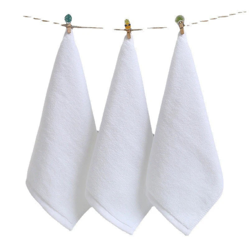 10 Pieces of White Soft Cotton Face Towels Hotel