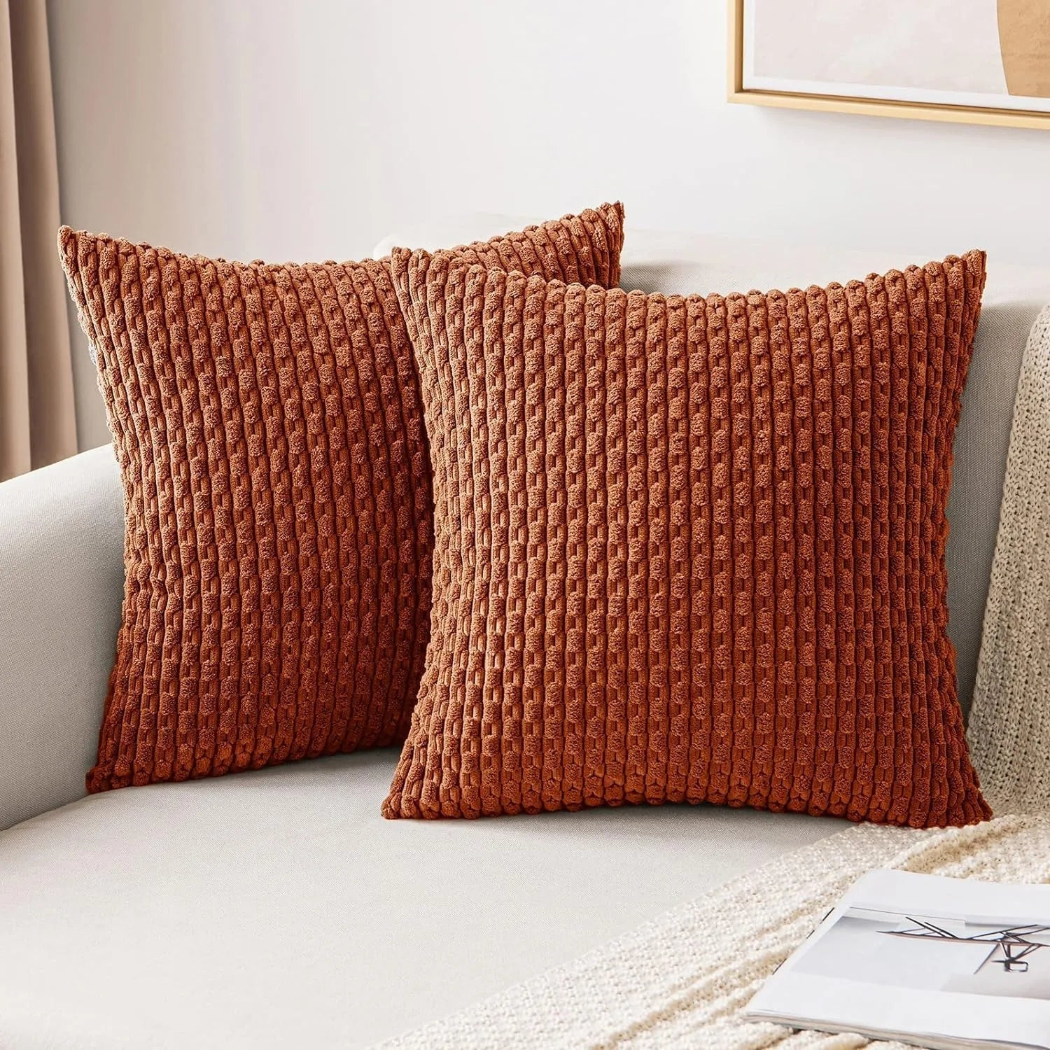 Corduroy Cushion Covers in Boho Style – Velvia
