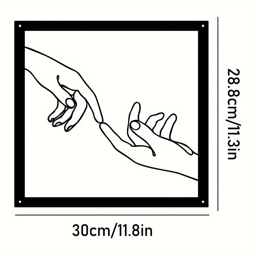 Connected Hands Metal Wall Decoration – Minimalist and Unifying