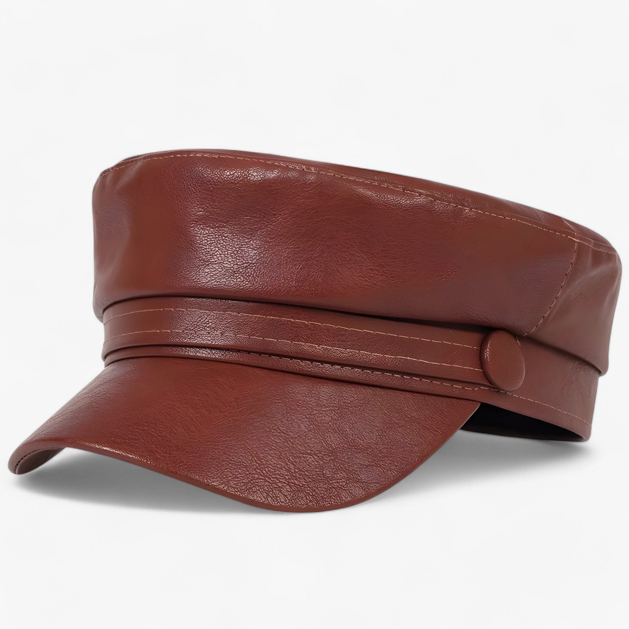 Octagonal Women's Flat Cap in PU Leather – Valence