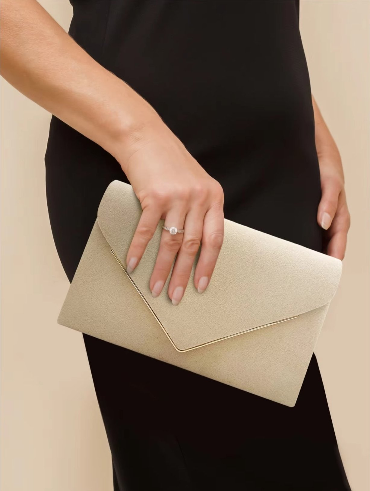 Secret Suede-style Velvet Envelope Handbag