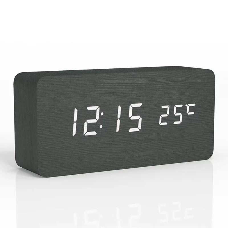 Sandsberg Wooden Digital Clock | LED Display | Modern Design | Silent | Eco-Friendly