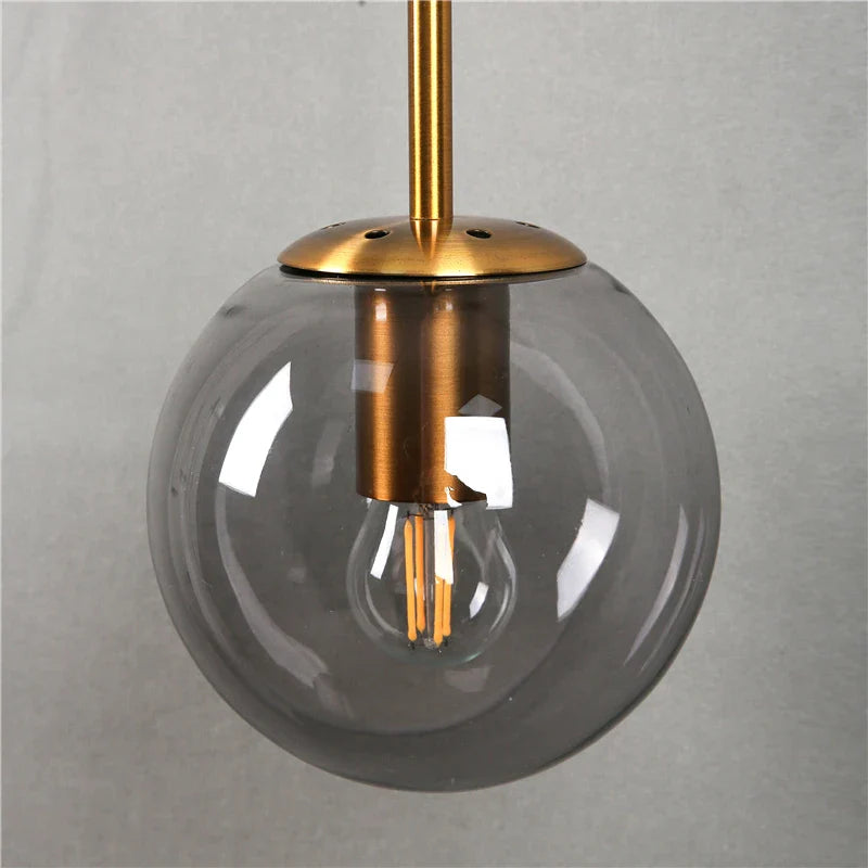 GlacioGlow Retro Glass Ball Sconce | Elegant post-modern bedside lamp for warm ambient lighting