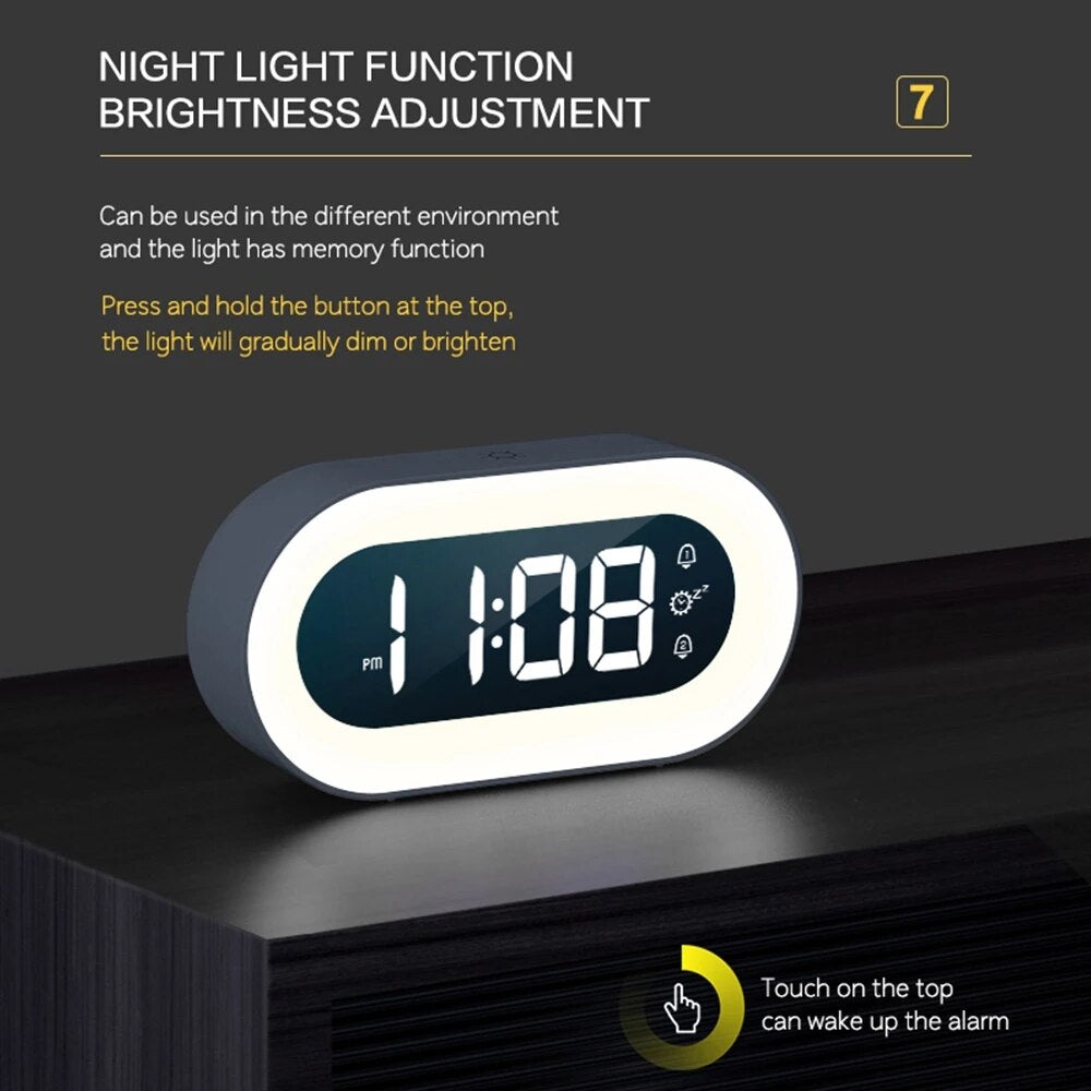 Digital Alarm Clock with Night Light - Lumino