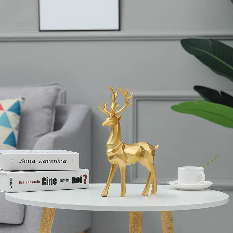 Geometric Deer Sculptures - Modern and Elegant