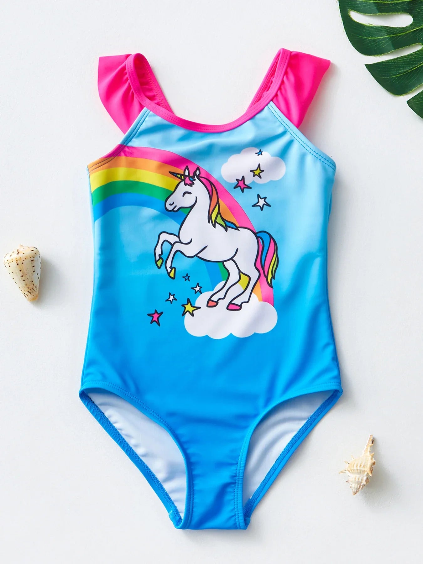 Girls' Swim Outfit with Mermaid and Unicorn Designs – Perfect for Children Aged 4-8