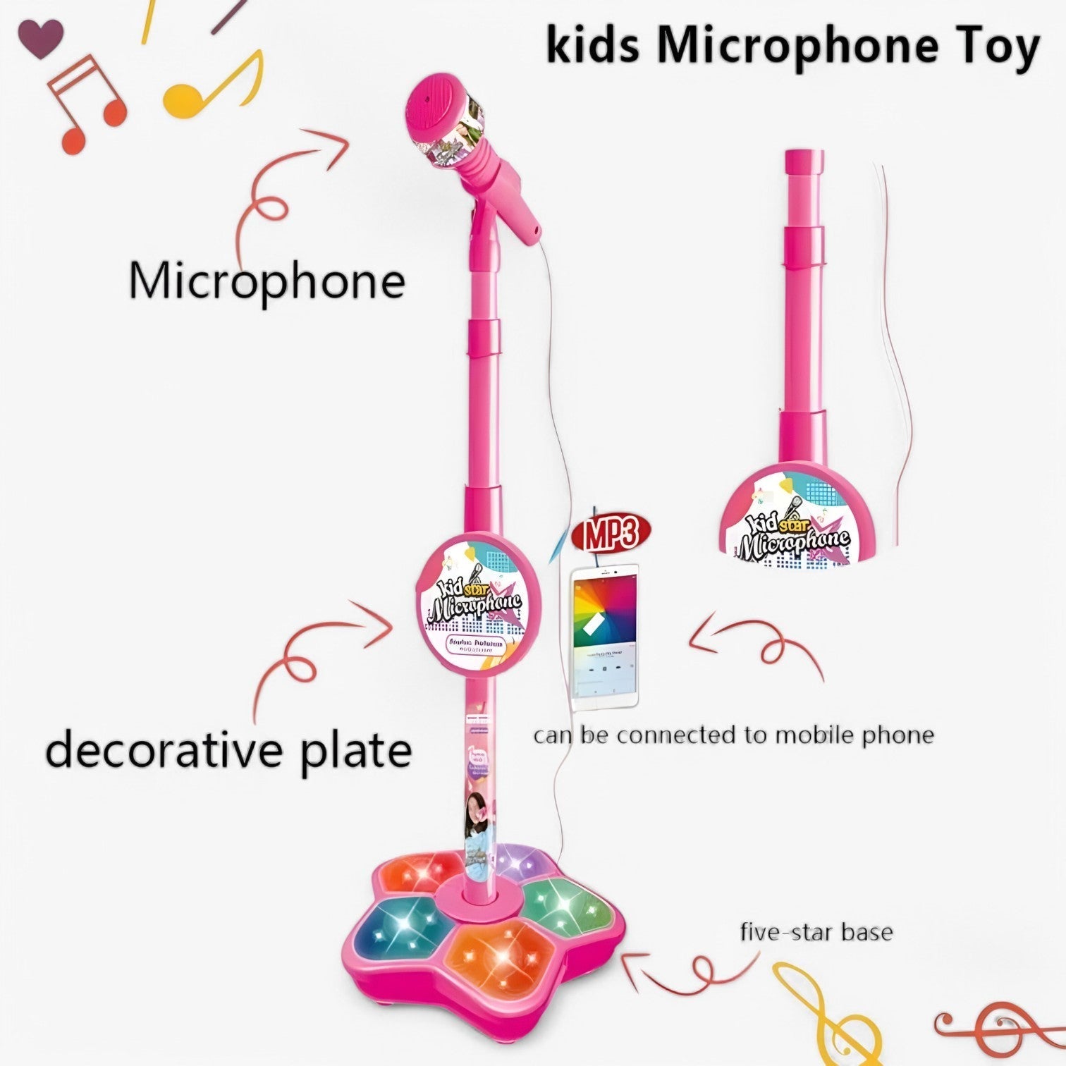 Children's Microphone with Height-Adjustable Stand – SoundFun Stage