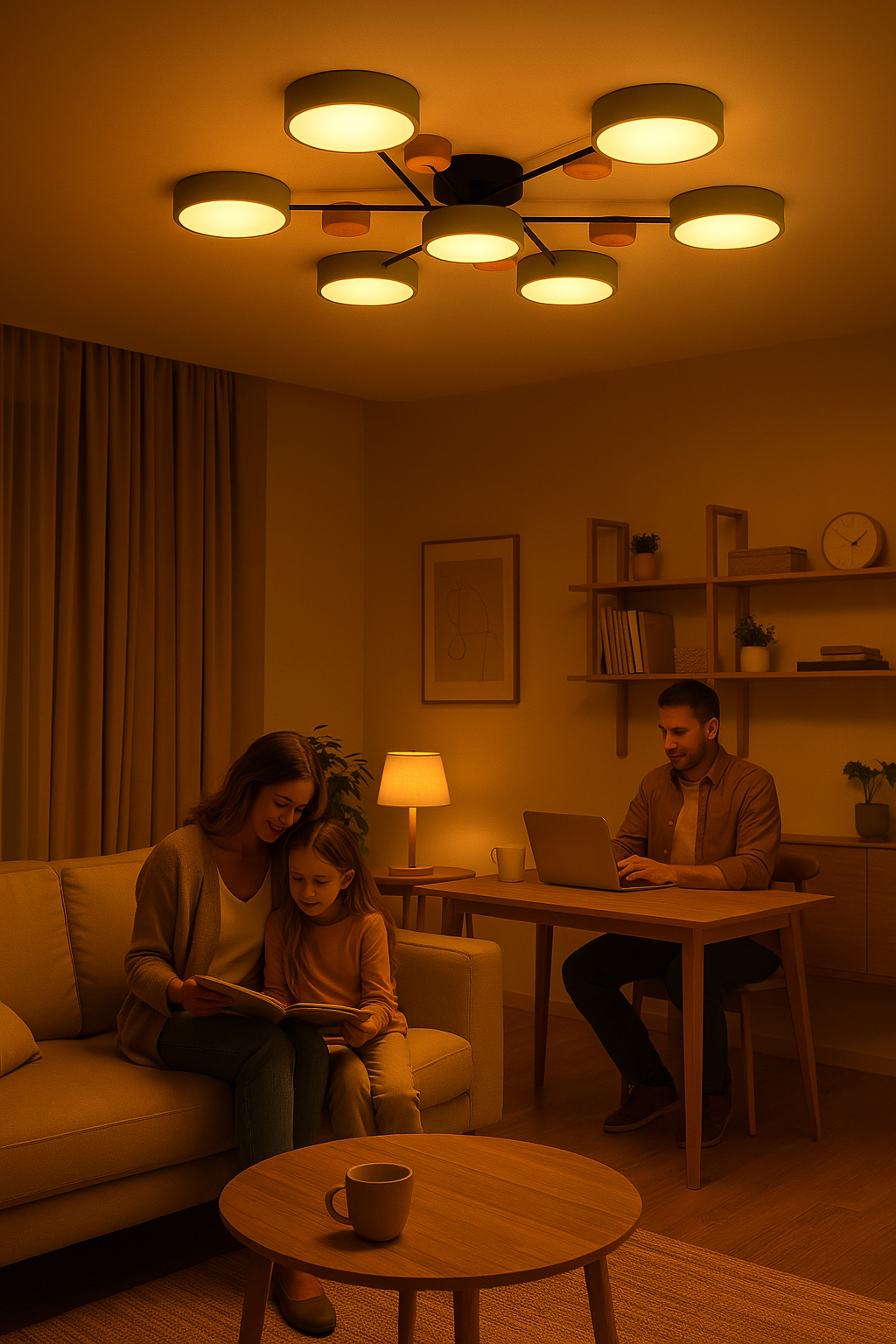 NordicGlow | Branching LED Ceiling Light in Scandi Style