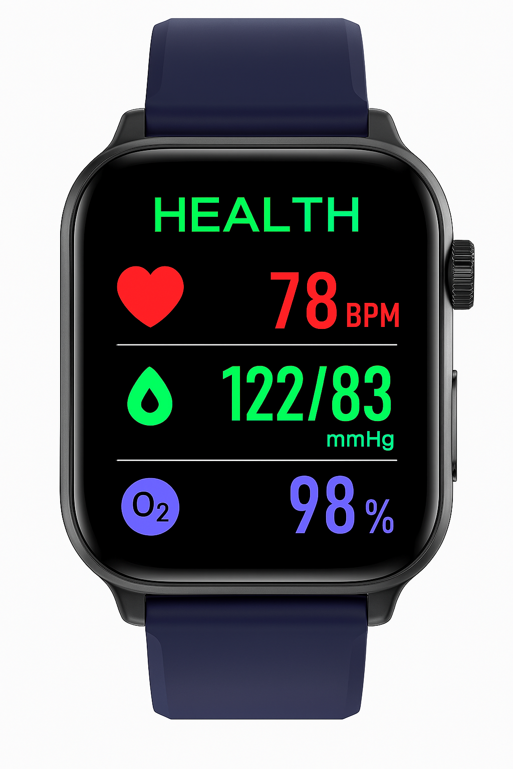 Smartwatch for Health & Fitness – ECG, Blood Pressure, Heart Rate Monitoring – Compatible with iOS & Android