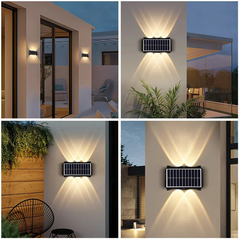 Solar Wall Lamp for Outdoors with IP65 Waterproof LED Lighting and Solar Power