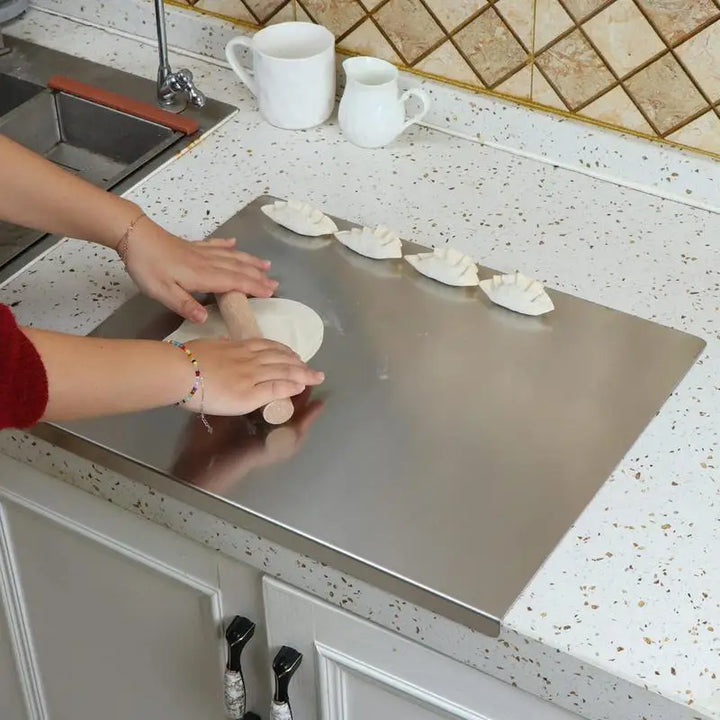 Stainless Steel Cutting Board with Non-Slip & Raised Edge - SteelEdge
