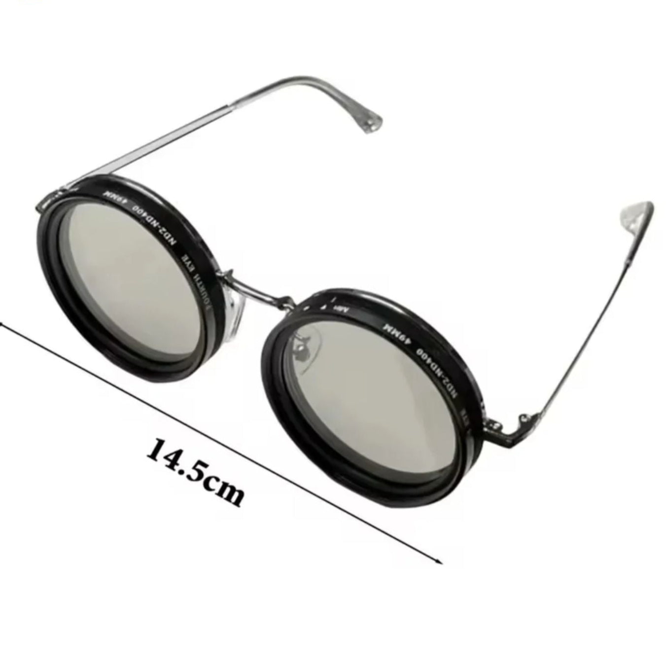 Unisex - Round Sunglasses - Adjustable Light Reduction - Polarised Metal