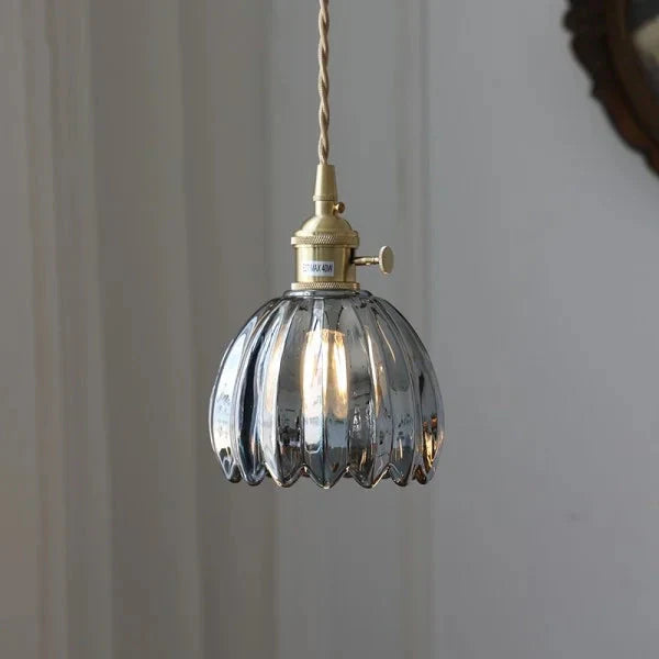 Opaliere Retro Flower Pendant Lamp | Handcrafted glass hanging light with warm glow for bedroom, bar, and restaurant ambiance