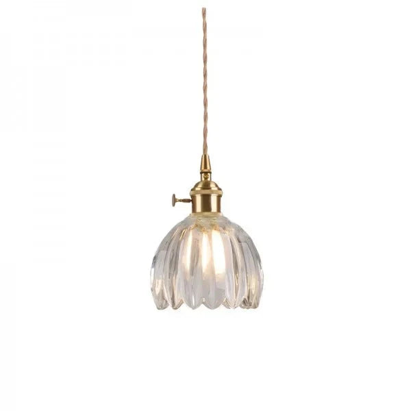 Opaliere Retro Flower Pendant Lamp | Handcrafted glass hanging light with warm glow for bedroom, bar, and restaurant ambiance