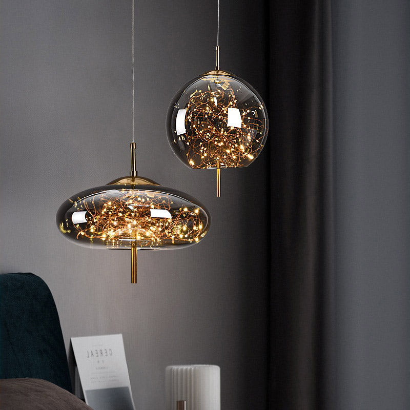 AstraGlow Modern Suspension Light | Luxury LED Bedside Hanging Lamp