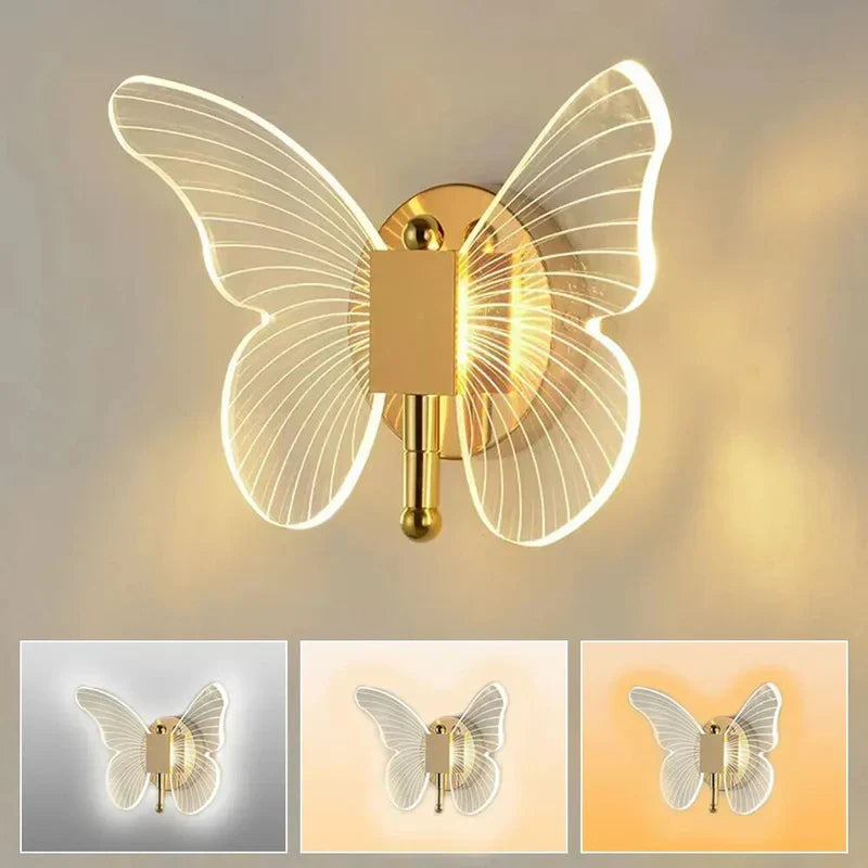 RadiantCharm Butterfly Wall Light | Durable and Energy-Saving LED Lamp