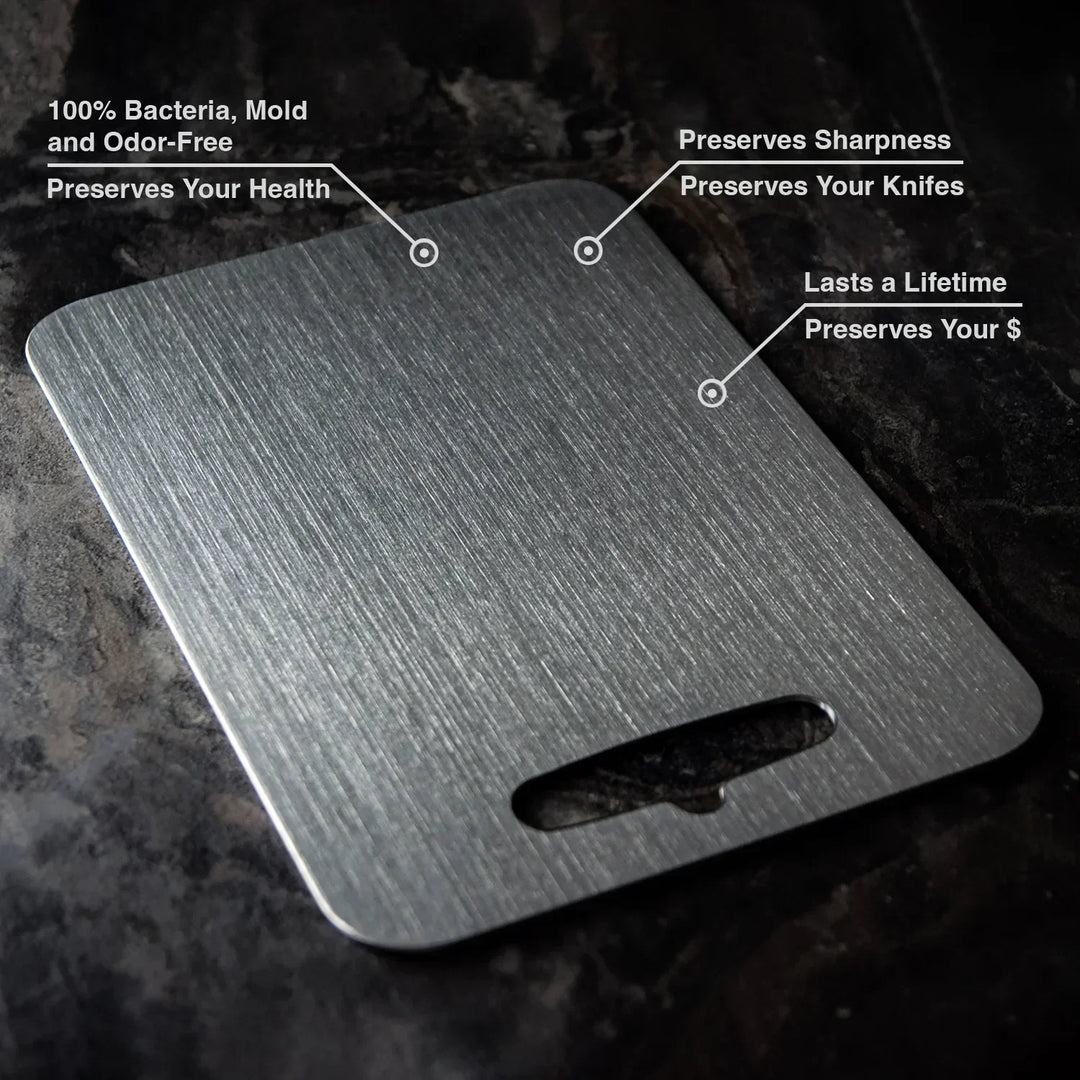 Titanium Cutting Board Without BPA or Microplastics - PureSteel