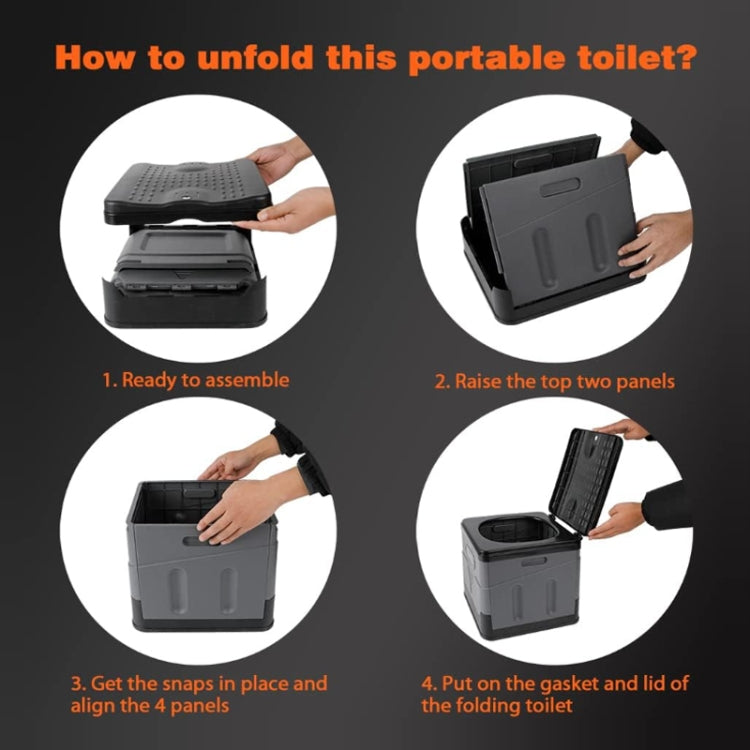 Sandsberg | Auto Folding Portable Toilet Outdoor Emergency Mobile Toilet (Dark Grey)