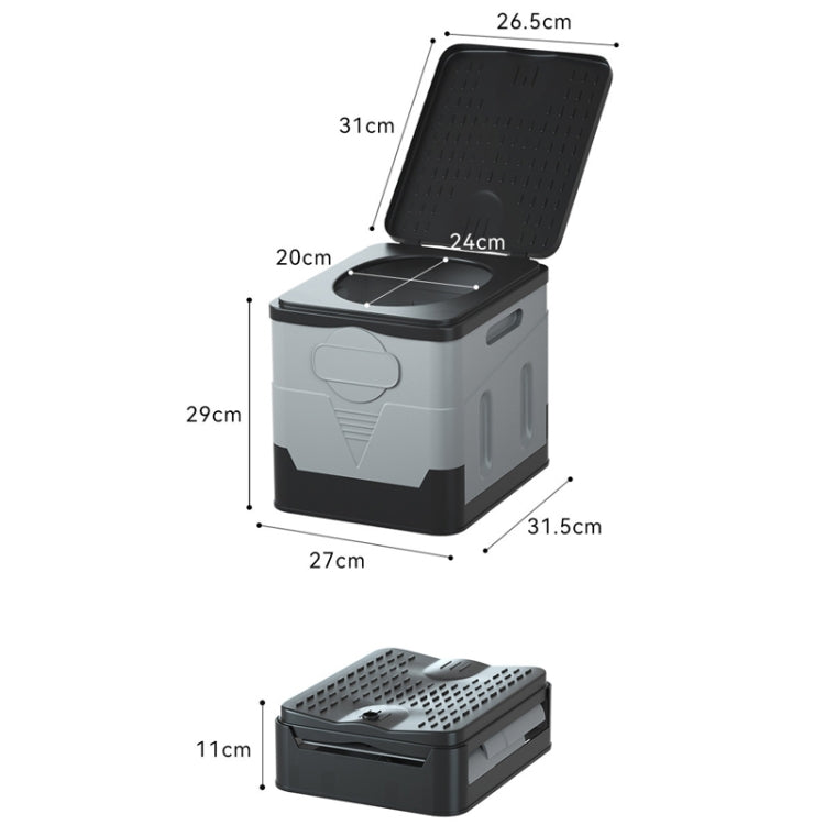 Sandsberg | Auto Folding Portable Toilet Outdoor Emergency Mobile Toilet (Dark Grey)