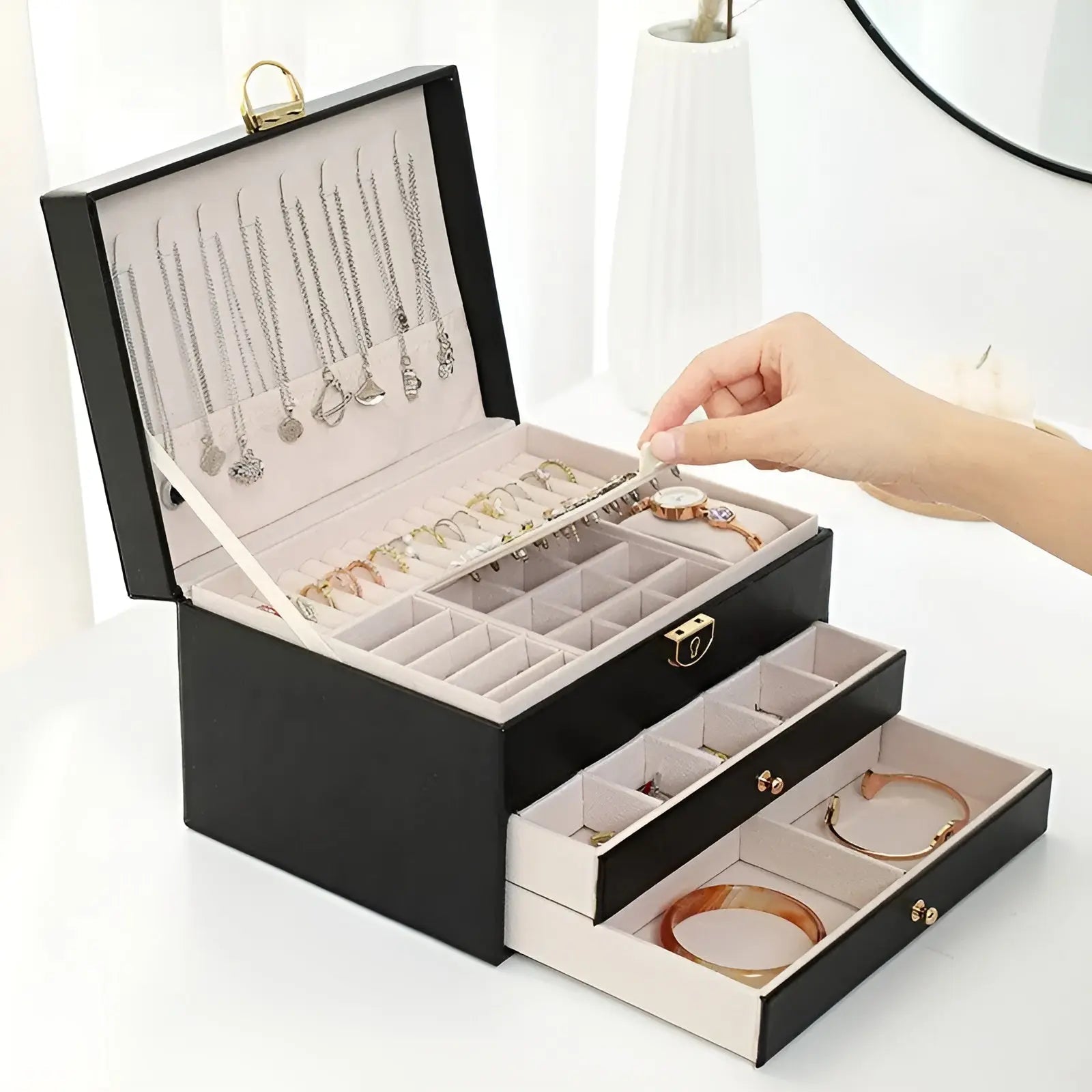 Luxurious Multi-Layered Jewellery Box – EleganceBox