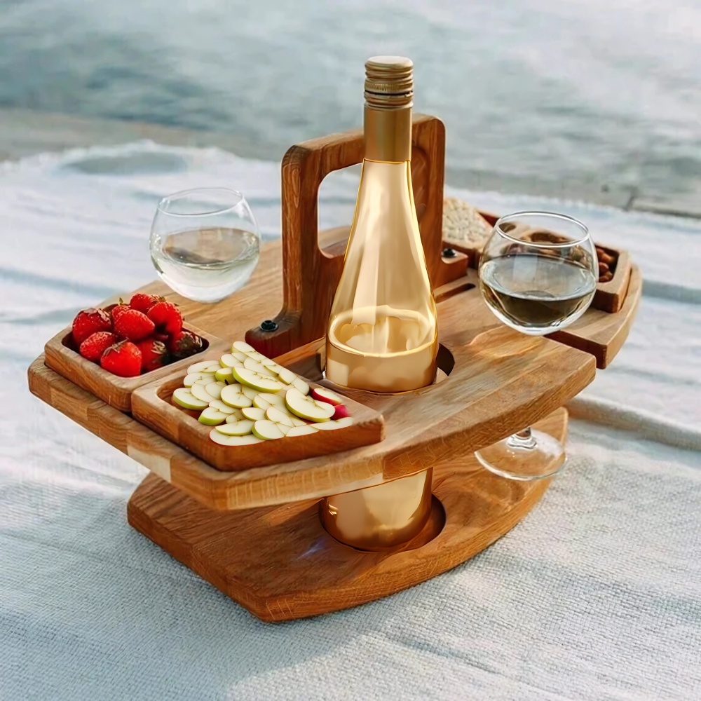 Portable Wooden Picnic Wine Table – WineNest