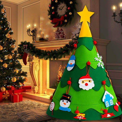 Felt Christmas Tree for DIY Decorating – with 30 Decorative Elements