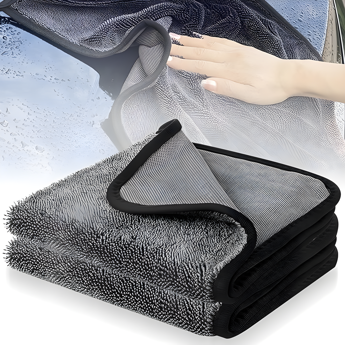 CrystalDry Premium Microfiber Cloth | Extra-Absorbent Cleaning Towel for Cars, Windows & Kitchens