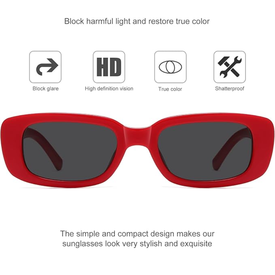 Rectangular Retro Y2K Sunglasses for Summer 2025 - Aria