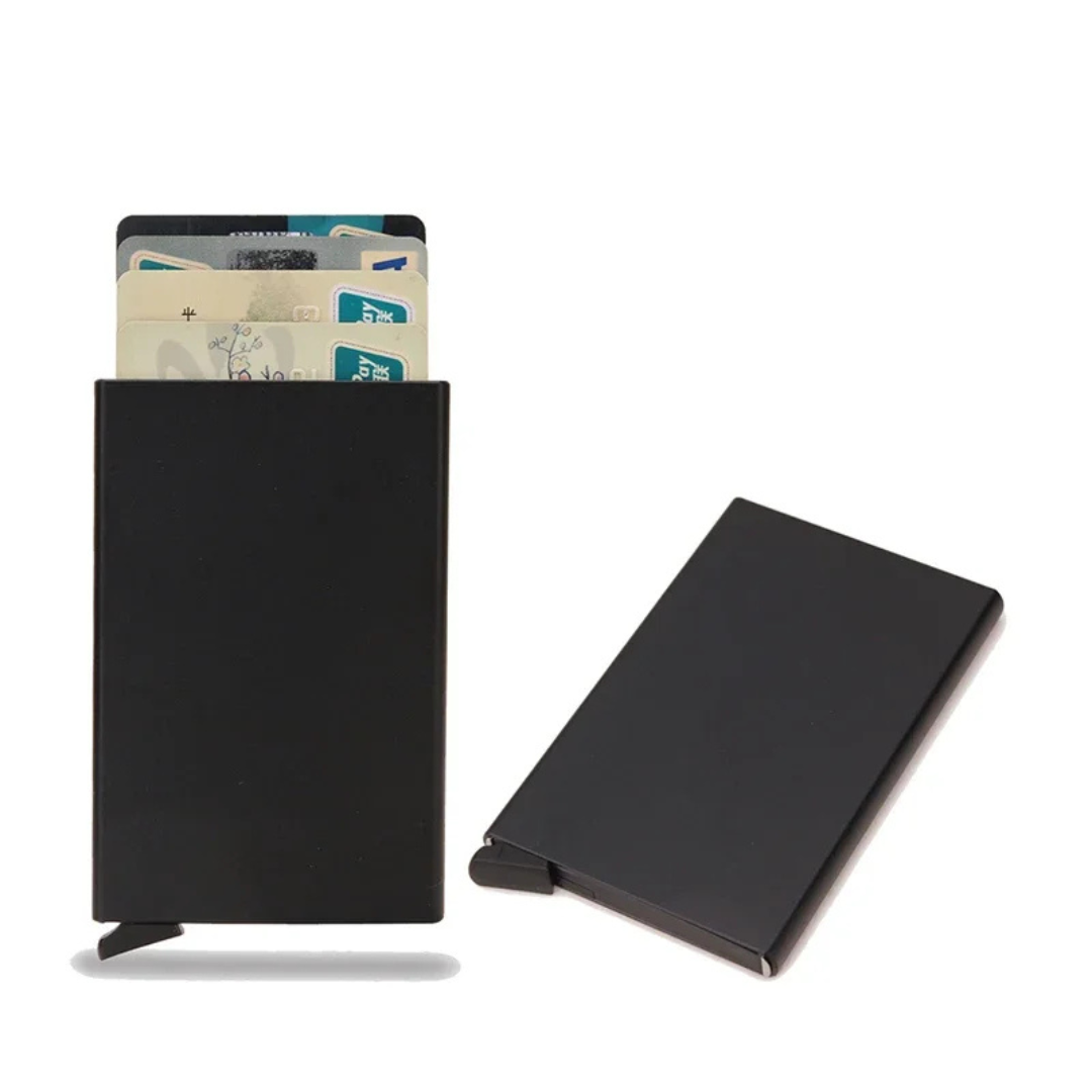Smart RFID Credit Card Holder - Slim Mini Metal Wallet for Men