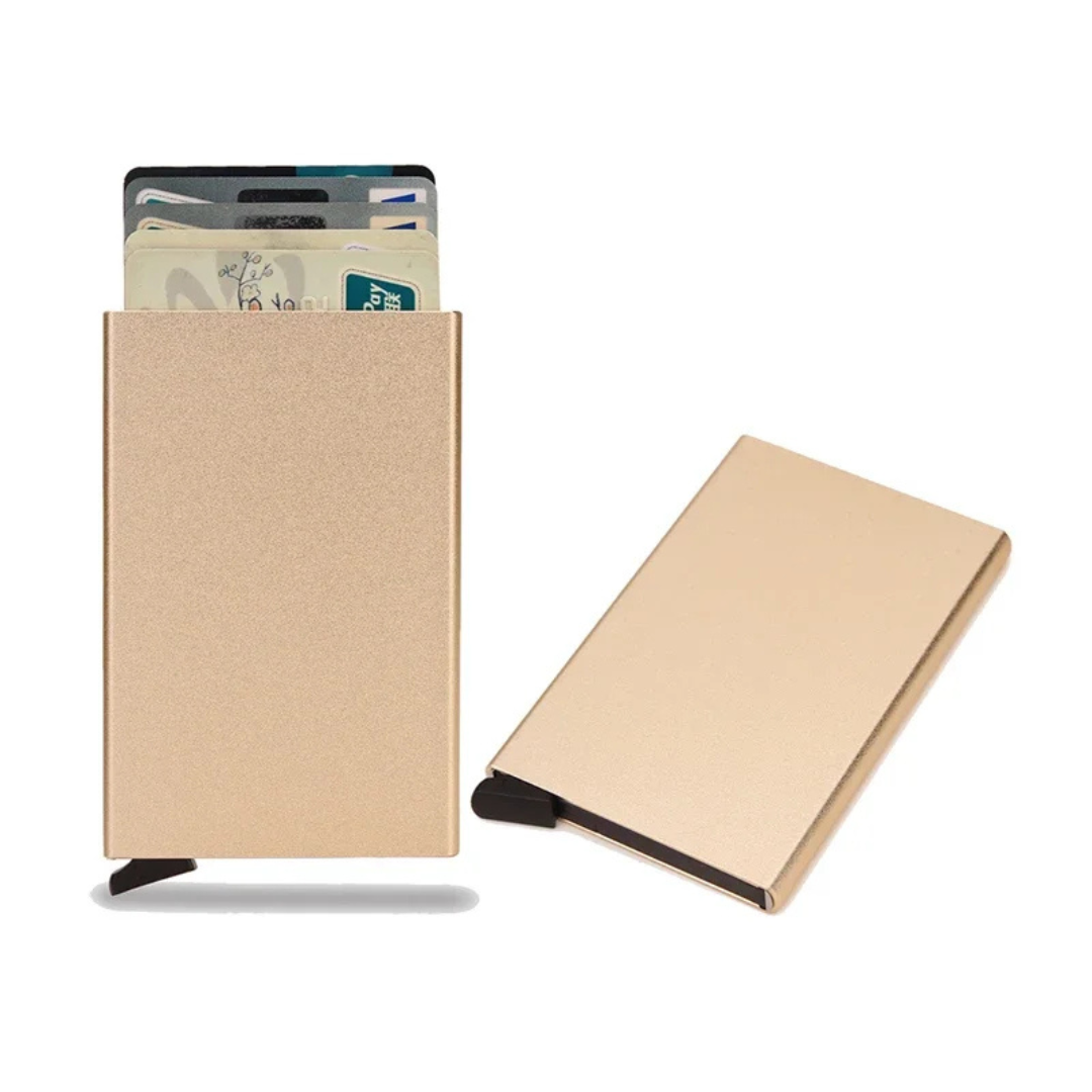 Smart RFID Credit Card Holder - Slim Mini Metal Wallet for Men