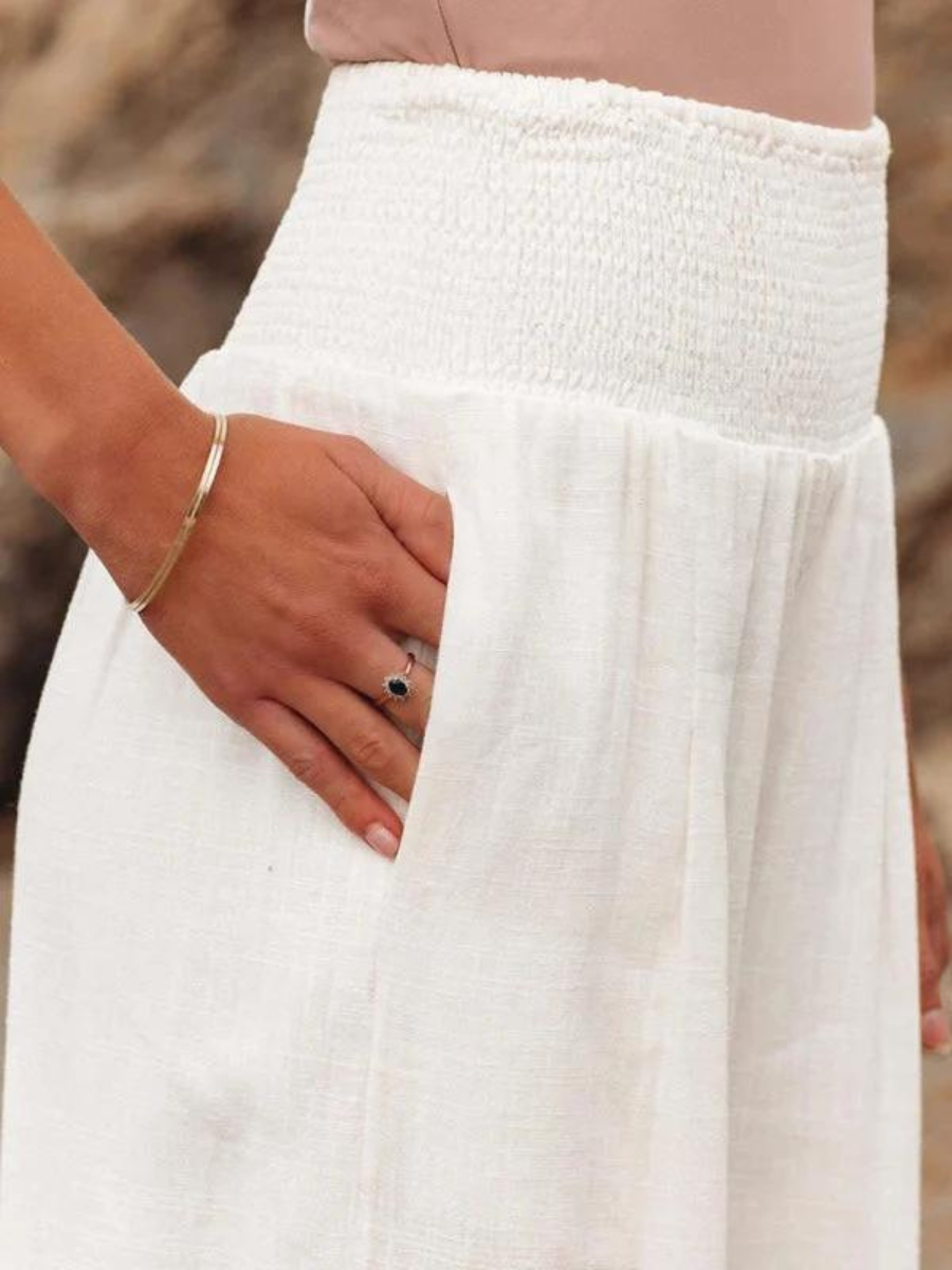 Lily Flowing Beach Trousers with Wide Legs