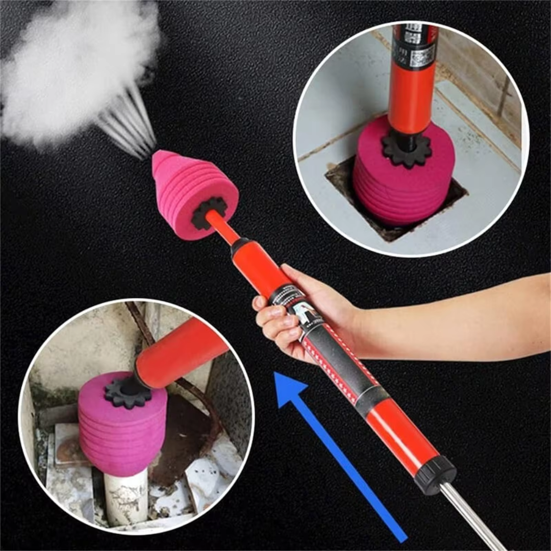 AirBlast Pro High-Pressure Drain Cleaner | Powerful Pneumatic Plunger for Toilets, Sinks, and Drains