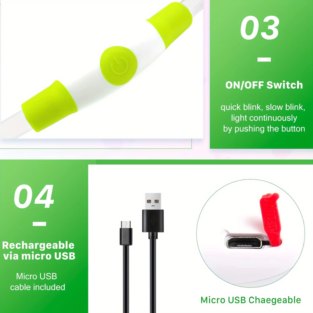 GlowSafe LED Dog Collar – Rechargeable USB Safety Light