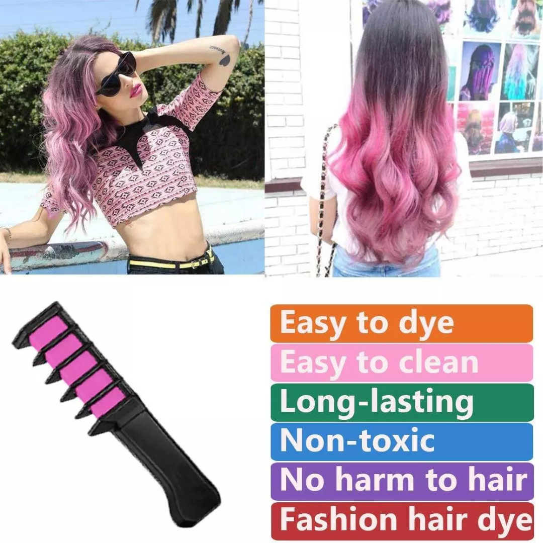 Washable Hair Chalk Comb – Fun Temporary Hair Colour