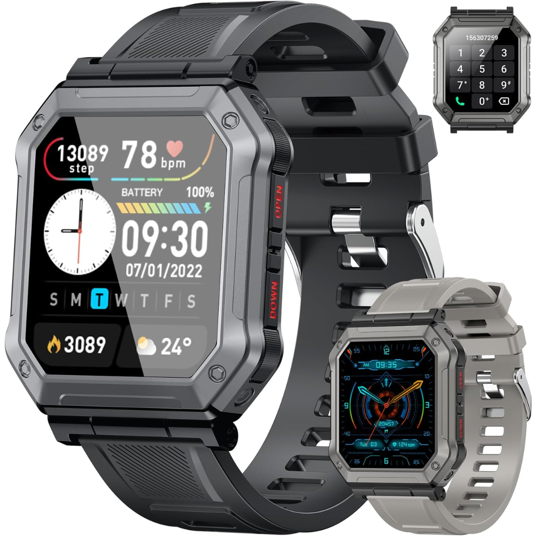Military Smartwatch for Men with Fitness Tracker – Wayne
