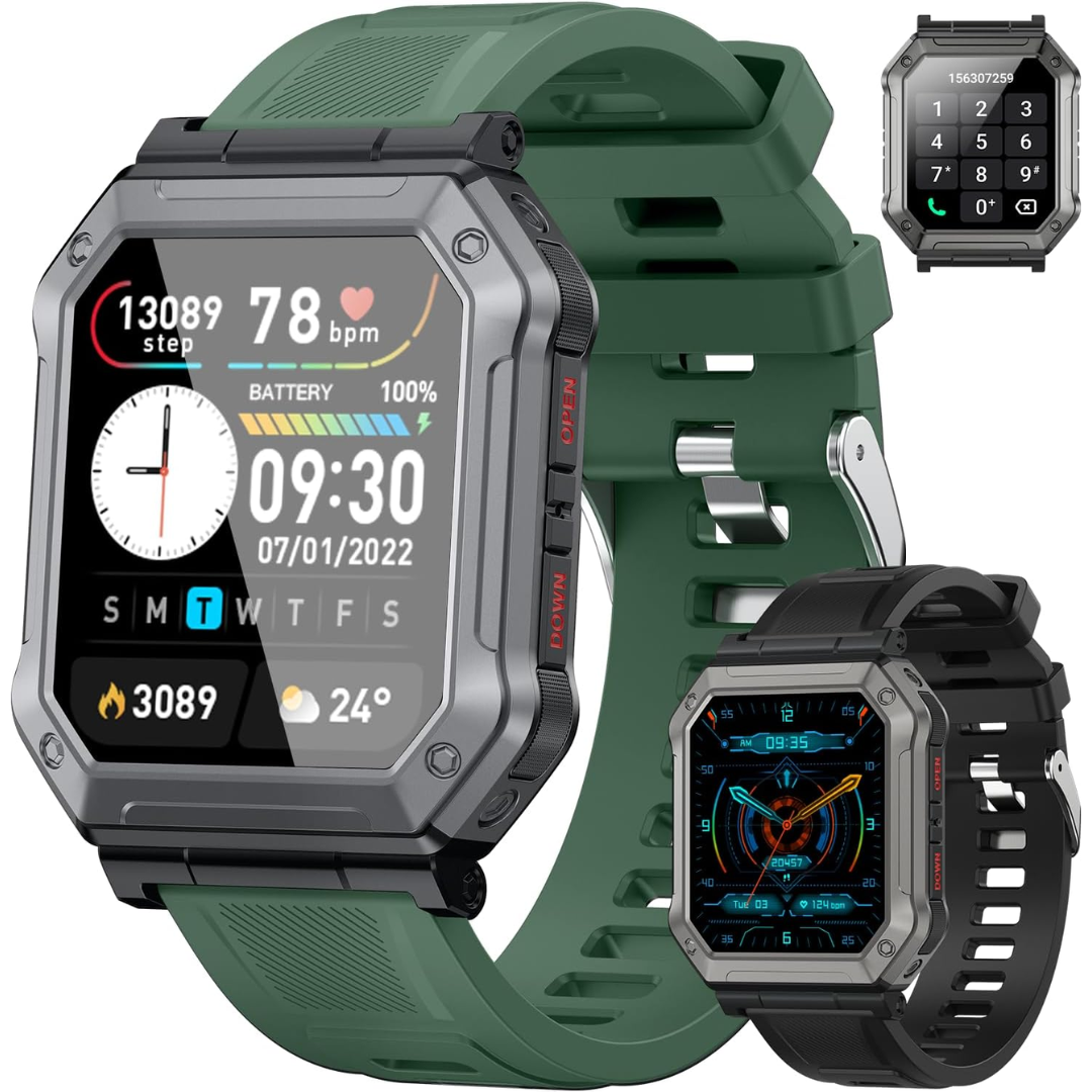 Military Smartwatch for Men with Fitness Tracker – Wayne
