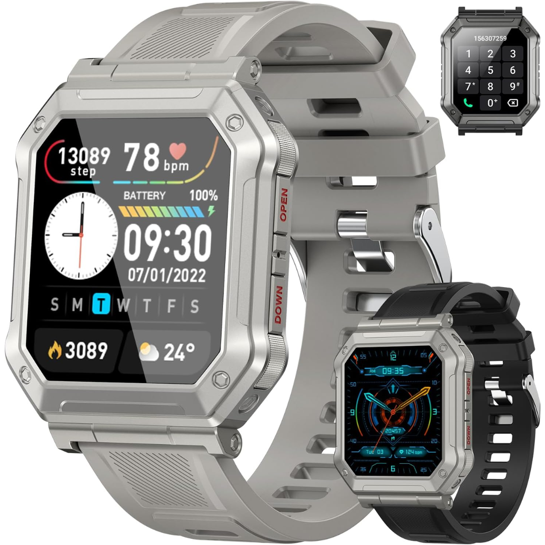 Military Smartwatch for Men with Fitness Tracker – Wayne