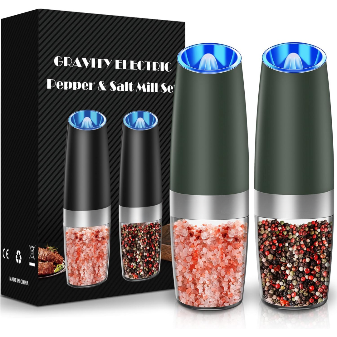 Rechargeable Electric Pepper and Salt Mill Set - GrindMaster Duo