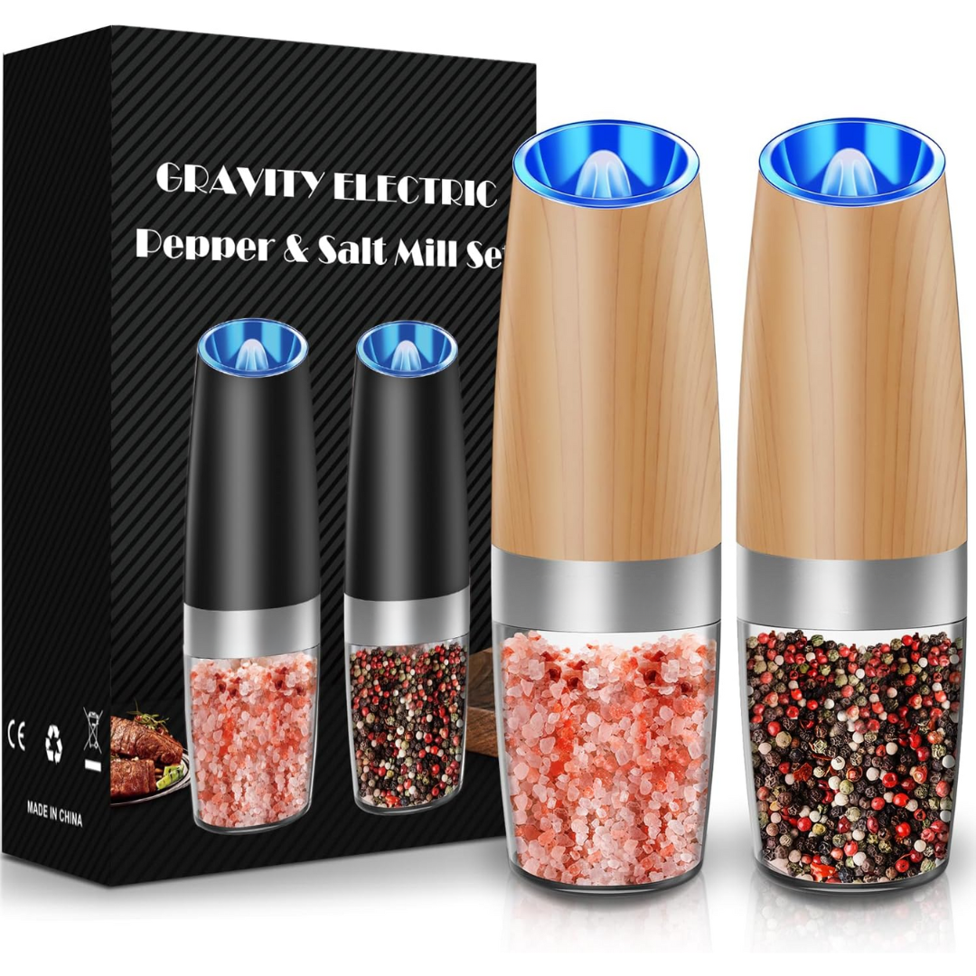 Rechargeable Electric Pepper and Salt Mill Set - GrindMaster Duo