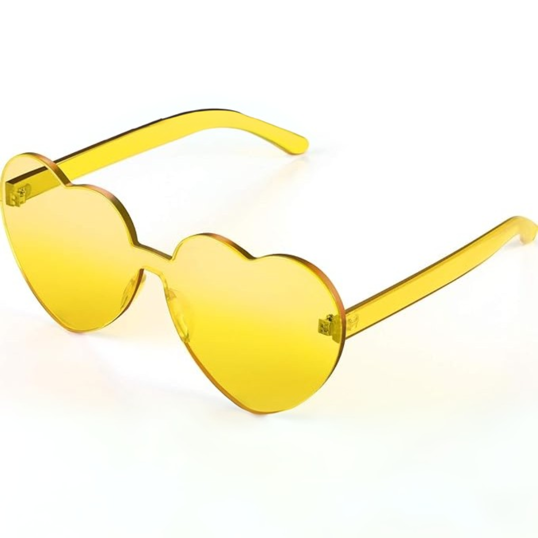 Trendy Heart Sunglasses without Frame in Transparent Look - HeartBlitz