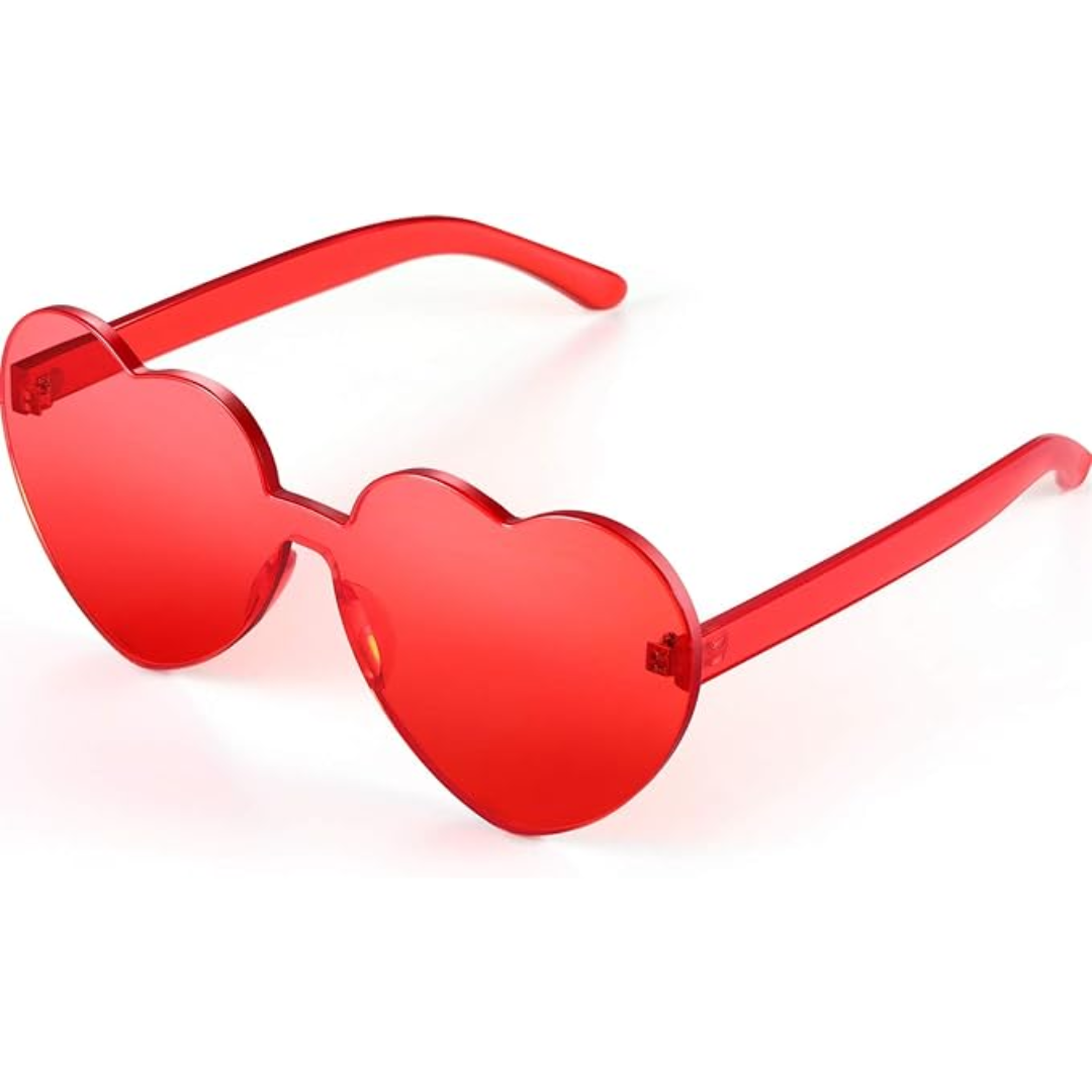 Trendy Heart Sunglasses without Frame in Transparent Look - HeartBlitz