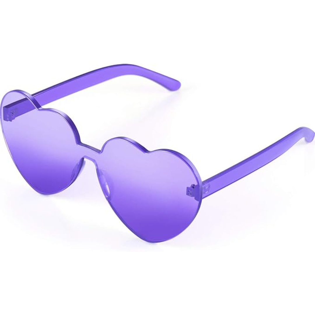 Trendy Heart Sunglasses without Frame in Transparent Look - HeartBlitz